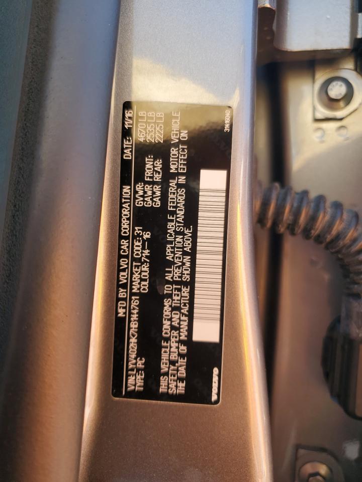 2017 Volvo S60 Premier VIN: LYV402HK7HB144761 Lot: 70604585