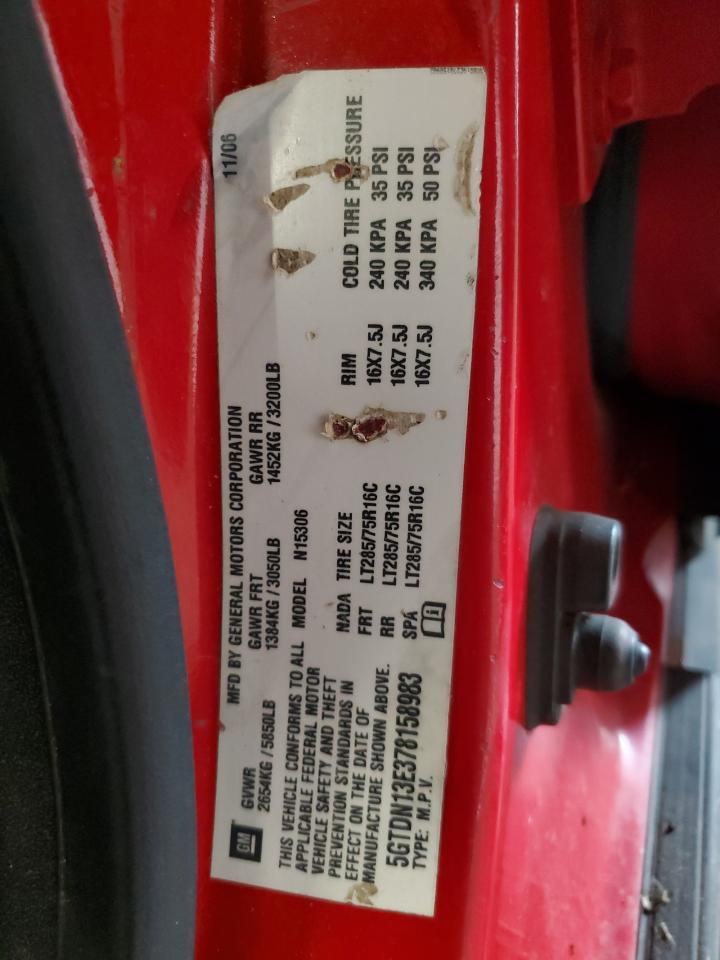 2007 Hummer H3 VIN: 5GTDN13E378158983 Lot: 70886745