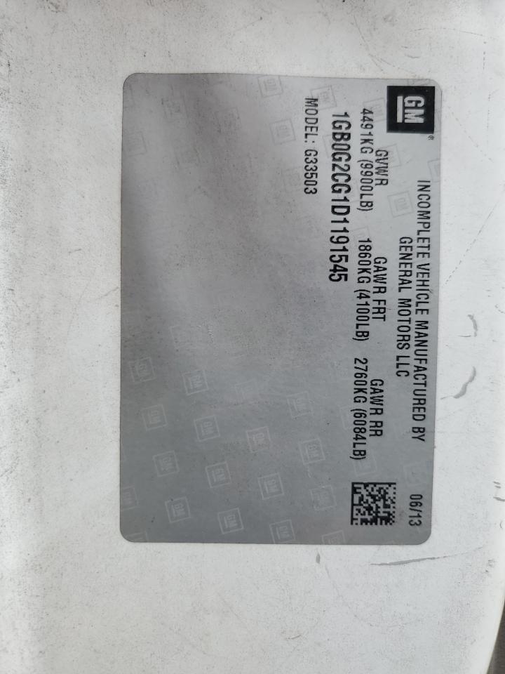 2013 Chevrolet Express G3500 VIN: 1GB0G2CG1D1191545 Lot: 69325755