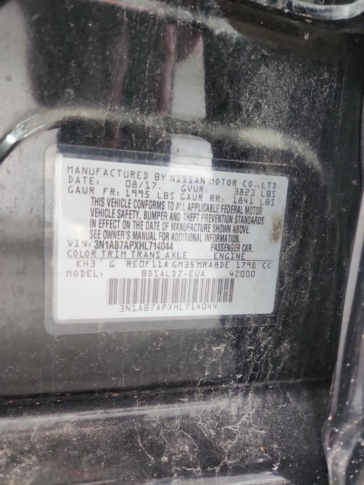 2017 Nissan Sentra S VIN: 3N1AB7APXHL714044 Lot: 70635045