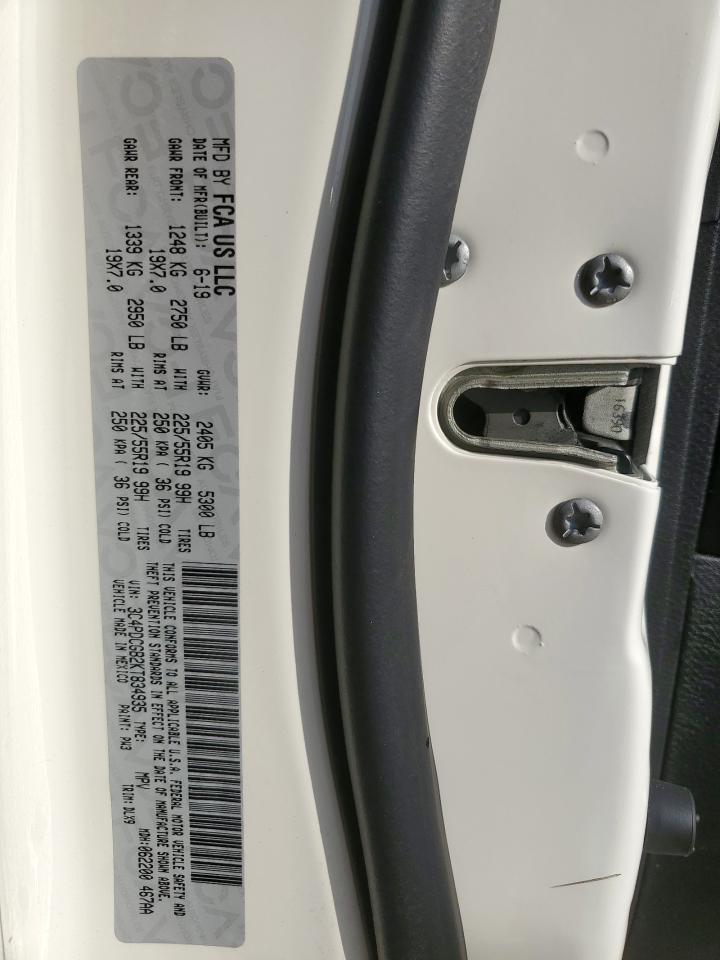 2019 Dodge Journey Crossroad VIN: 3C4PDCGB2KT834935 Lot: 68889885