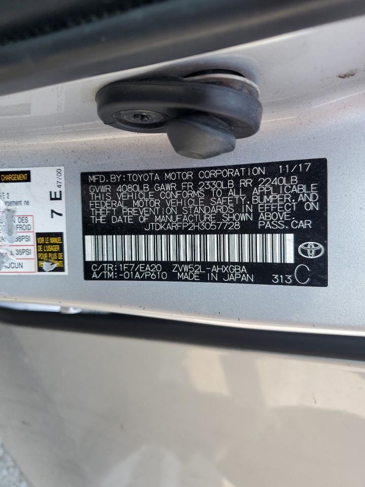 2017 Toyota Prius Prime VIN: JTDKARFP2H3057728 Lot: 68644775