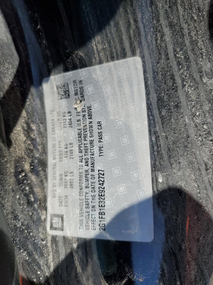 2014 Chevrolet Camaro Lt VIN: 2G1FB1E32E9242727 Lot: 69080935