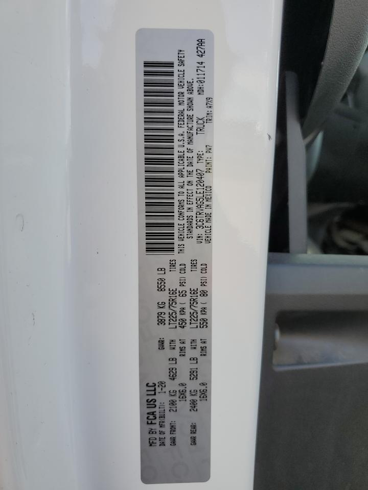 2020 Ram Promaster 1500 1500 Standard VIN: 3C6TRVAG5LE120407 Lot: 70901395