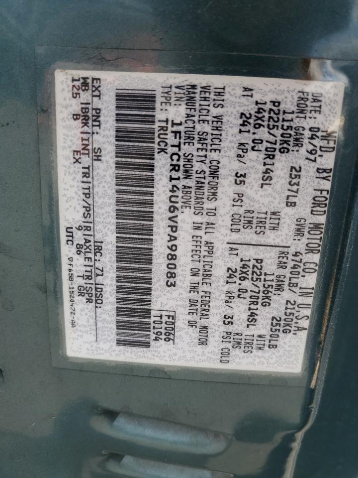 1997 Ford Ranger VIN: 1FTCR14U6VPA98083 Lot: 70129265