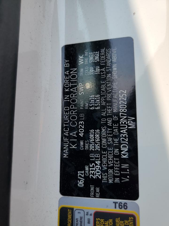 2022 Kia Soul Lx VIN: KNDJ23AU3N7802252 Lot: 65971185