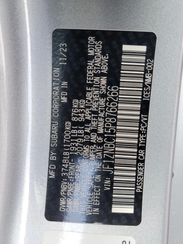 2023 Toyota Gr 86 VIN: JF1ZNBC15P8766266 Lot: 69087615