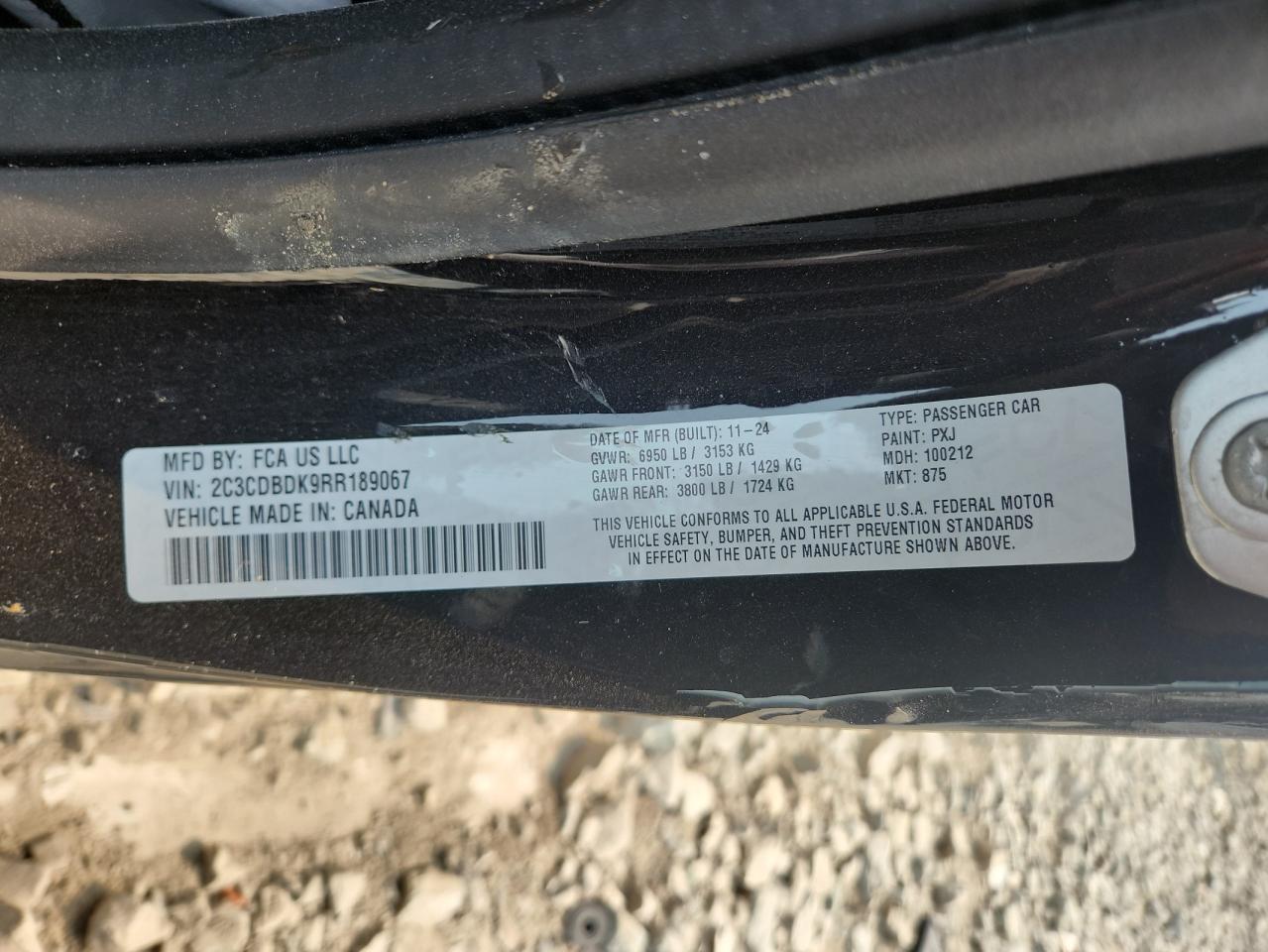 2024 Dodge Charger Daytona Scat Pack VIN: 2C3CDBDK9RR189067 Lot: 67426365