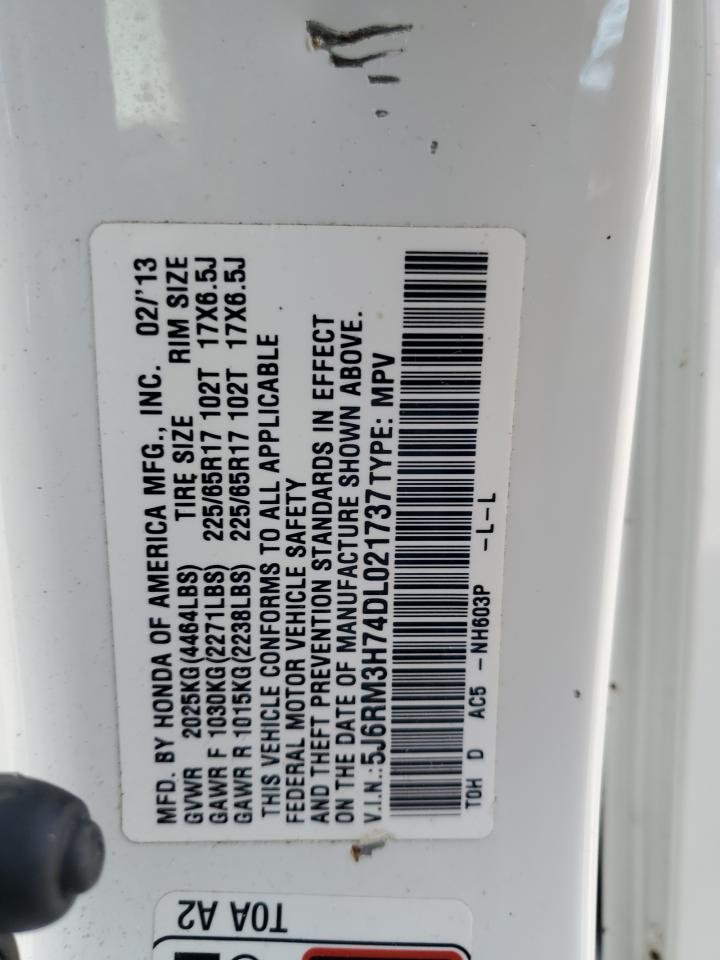 2013 Honda Cr-V Exl VIN: 5J6RM3H74DL021737 Lot: 68420985