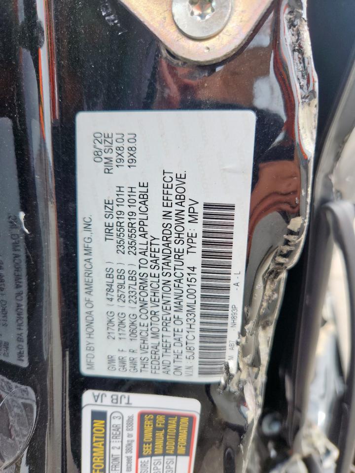 2021 Acura Rdx VIN: 5J8TC1H33ML001514 Lot: 70906365