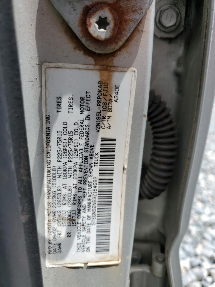 2003 Toyota Tacoma Double Cab Prerunner VIN: 5TEGN92N63Z154682 Lot: 67196985