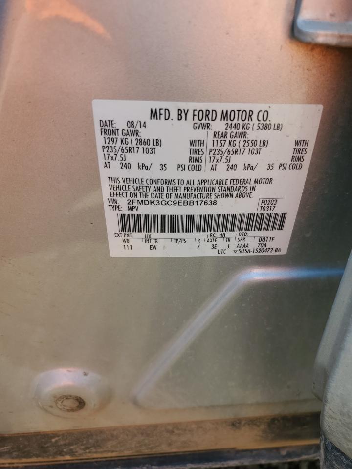 2014 Ford Edge Se VIN: 2FMDK3GC9EBB17638 Lot: 67166545