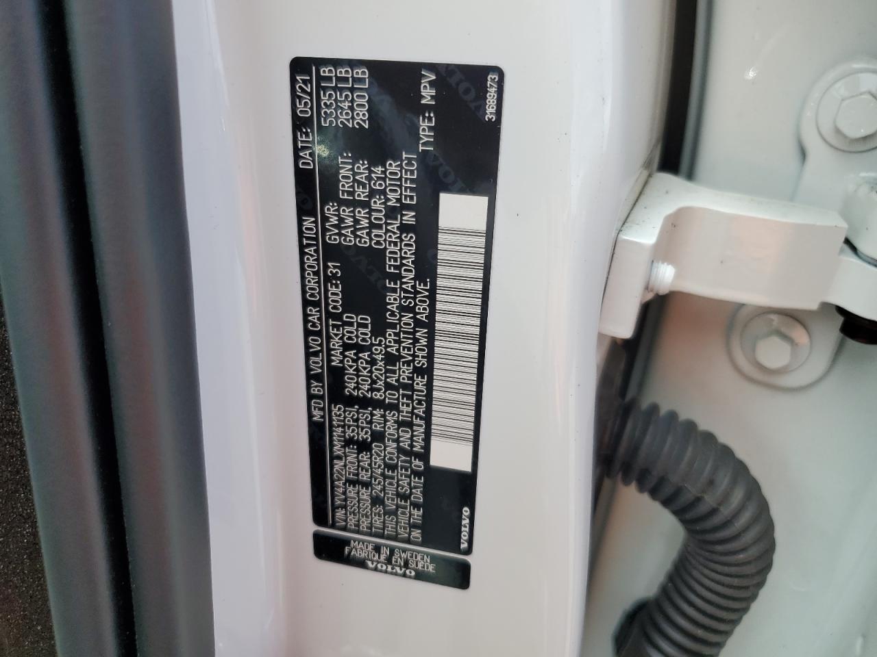 2021 Volvo V90 Cross Country T6 Inscription VIN: YV4A22NLXM1141135 Lot: 68441115