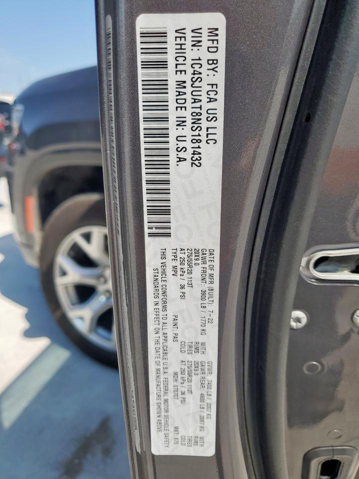 2022 Jeep Wagoneer Series I VIN: 1C4SJUAT8NS181432 Lot: 69274015