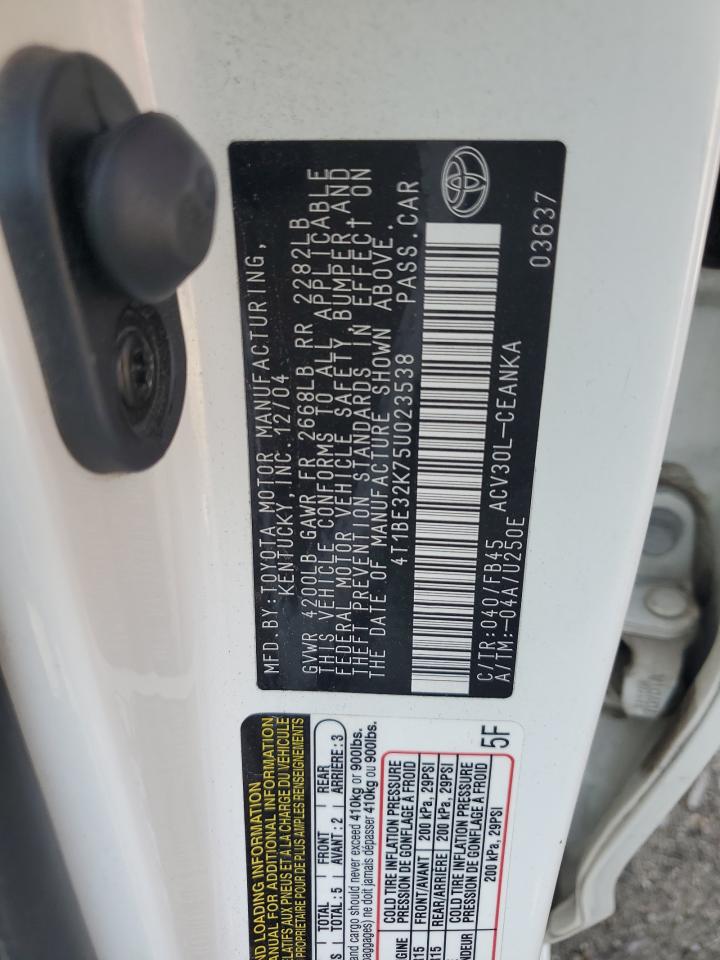2005 Toyota Camry Le VIN: 4T1BE32K75U023538 Lot: 69268705