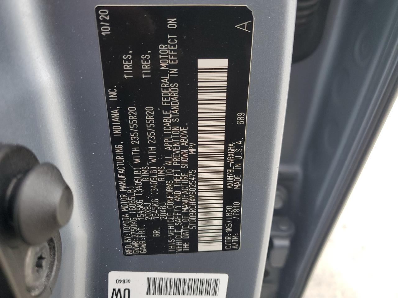 2021 Toyota Highlander Hybrid Limited VIN: 5TDDBRCHXMS025475 Lot: 70317685