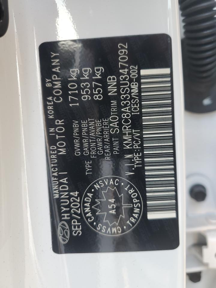 2025 Hyundai Venue Sel VIN: KMHRC8A33SU347092 Lot: 64259895