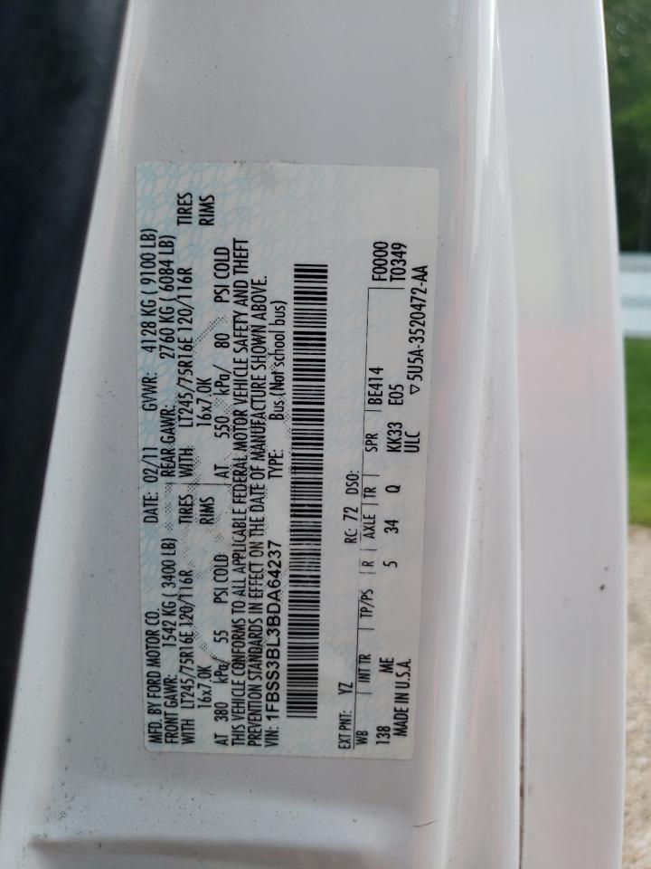 1FBSS3BL3BDA64237 2011 Ford Econoline E350 Super Duty Wagon