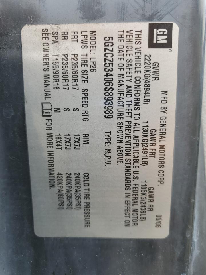 2006 Saturn Vue VIN: 5GZCZ53406S893989 Lot: 70904945