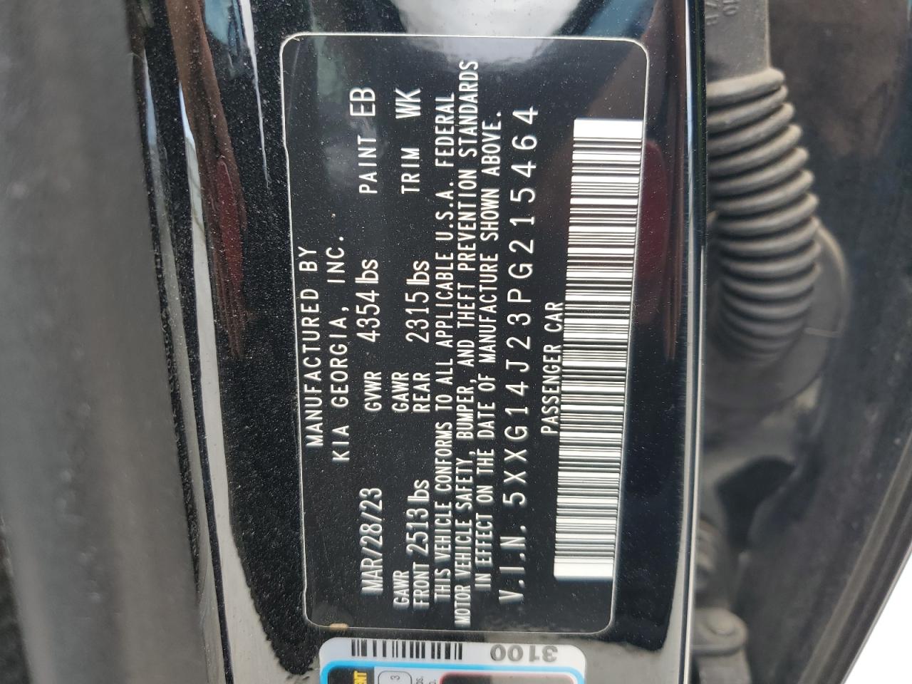 2023 Kia K5 Lxs VIN: 5XXG14J23PG215464 Lot: 67605575