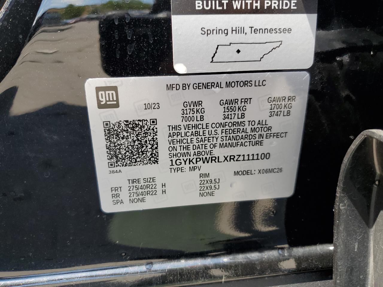 2024 Cadillac Lyriq Sport VIN: 1GYKPWRLXRZ111100 Lot: 66390695