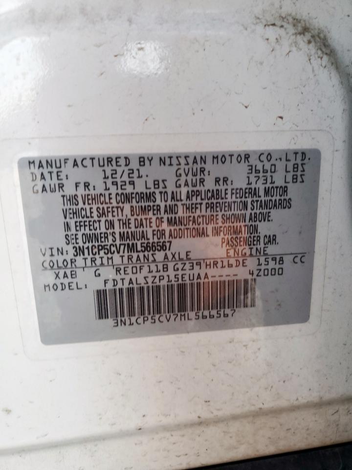 2021 Nissan Kicks Sv VIN: 3N1CP5CV7ML566567 Lot: 70902285