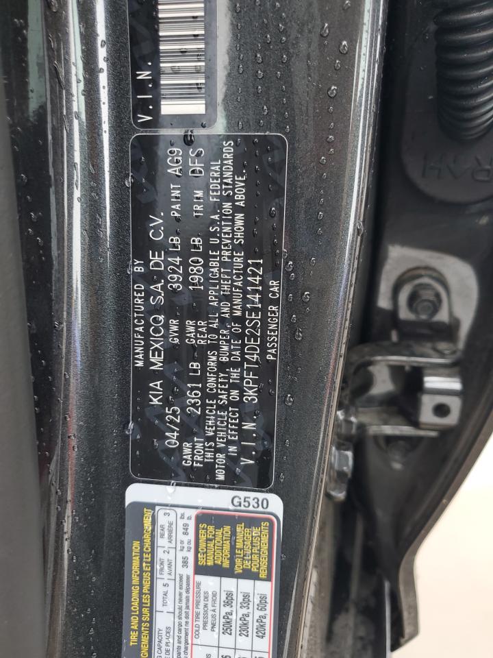 2025 Kia K4 Lx VIN: 3KPFT4DE2SE141421 Lot: 70995545