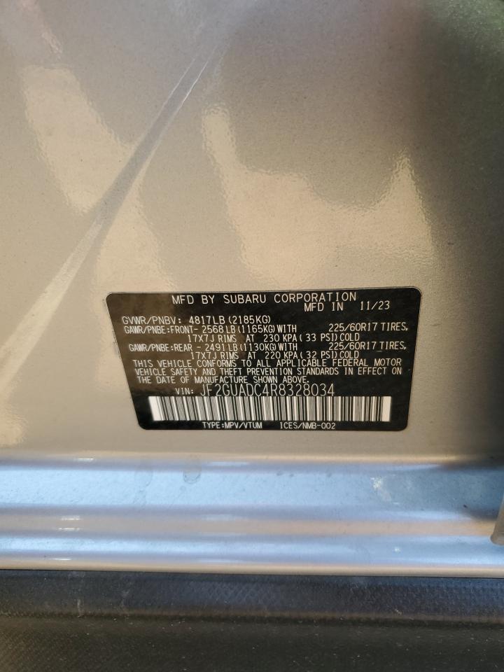 2024 Subaru Crosstrek Premium VIN: JF2GUADC4R8328034 Lot: 68219215