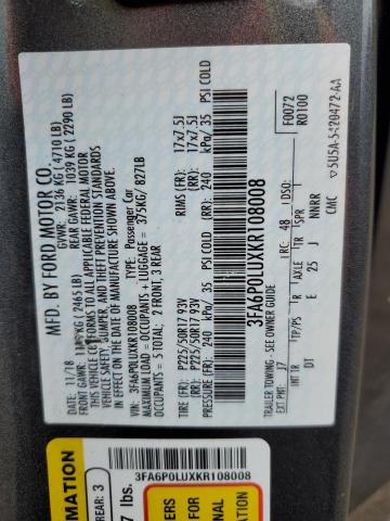 2019 FORD FUSION SE  