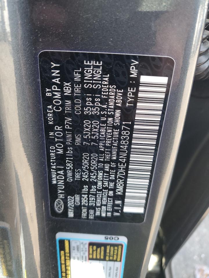 2022 Hyundai Palisade Calligraphy VIN: KM8R7DHE4NU483871 Lot: 68161865