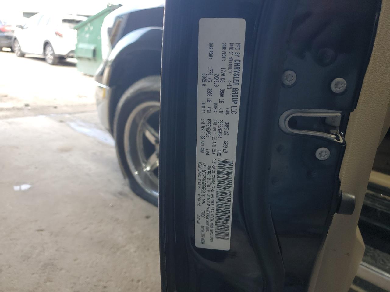 2013 Ram 1500 Laramie VIN: 1C6RR7NT6DS632916 Lot: 67408765