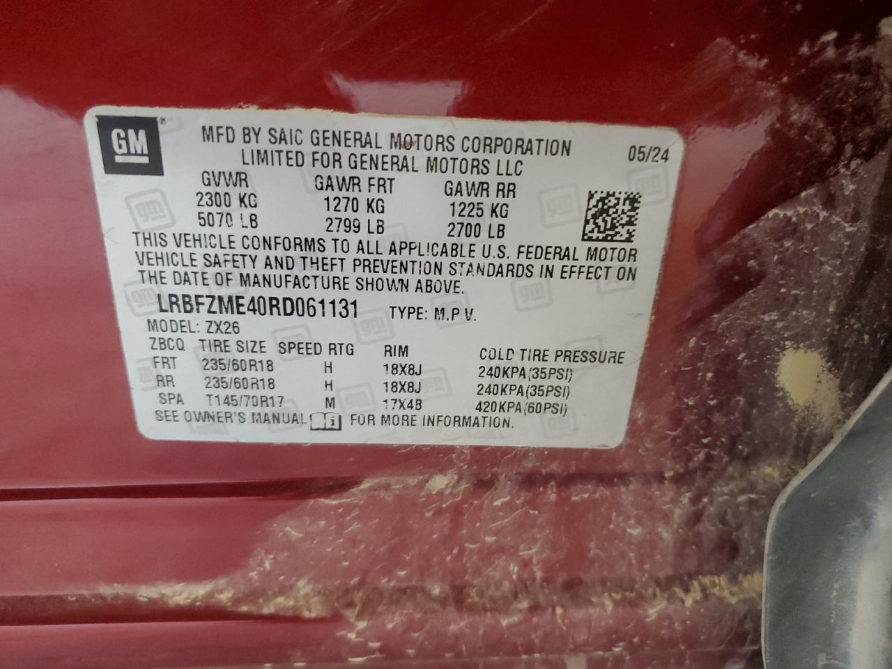 2024 Buick Envision Preferred VIN: LRBFZME40RD061131 Lot: 67435775