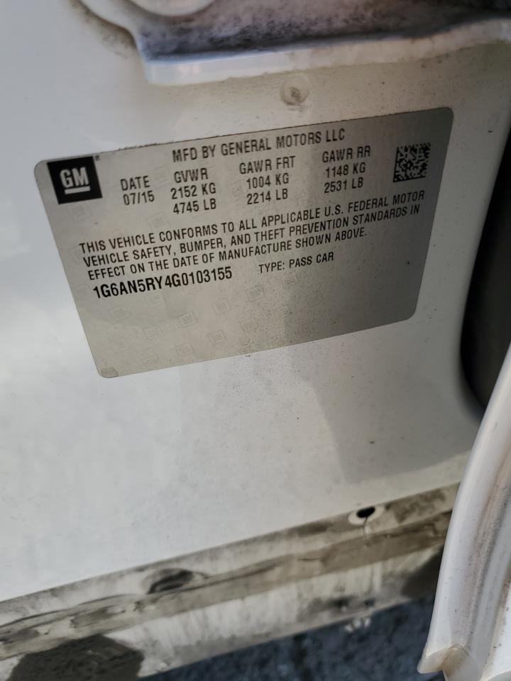 2016 Cadillac Ats-V VIN: 1G6AN5RY4G0103155 Lot: 68217935