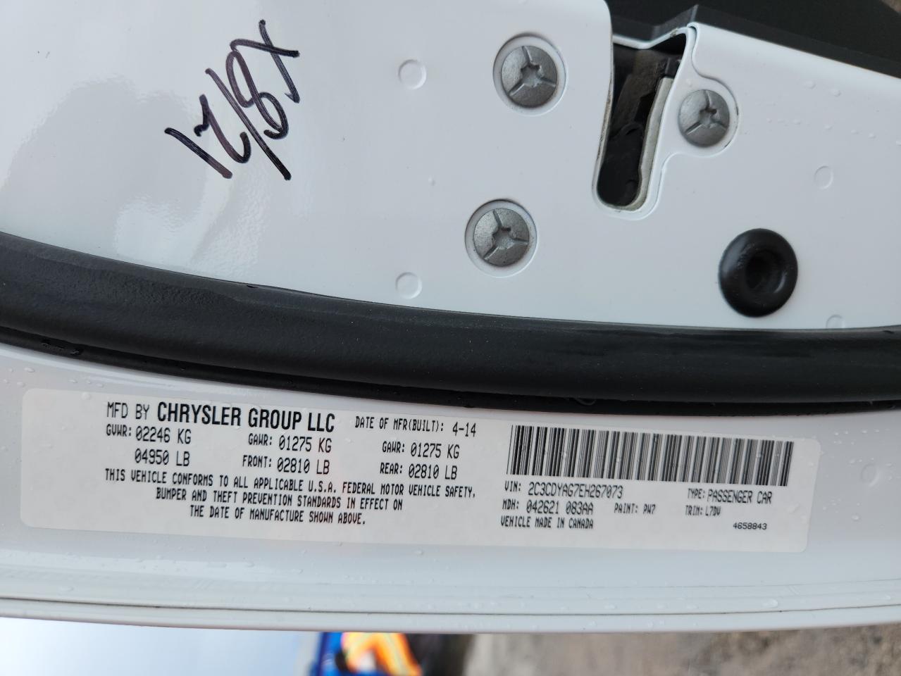 2014 Dodge Challenger Sxt VIN: 2C3CDYAG7EH267073 Lot: 70227035