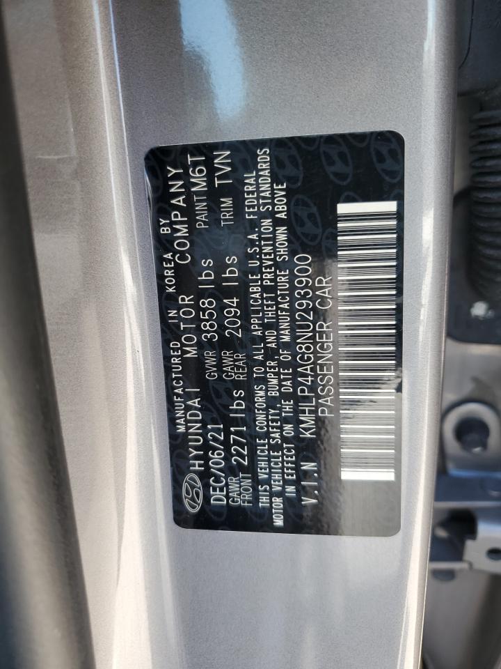 2022 Hyundai Elantra Limited VIN: KMHLP4AG8NU293900 Lot: 69849865