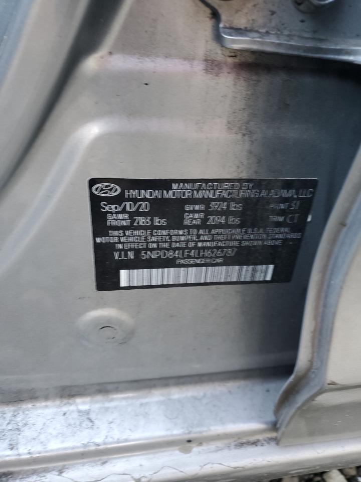 2020 Hyundai Elantra Sel VIN: 5NPD84LF4LH626787 Lot: 70471525