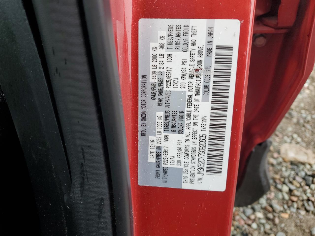 2016 Mazda Cx-5 Touring VIN: JM3KE2CY7G0920605 Lot: 70945405