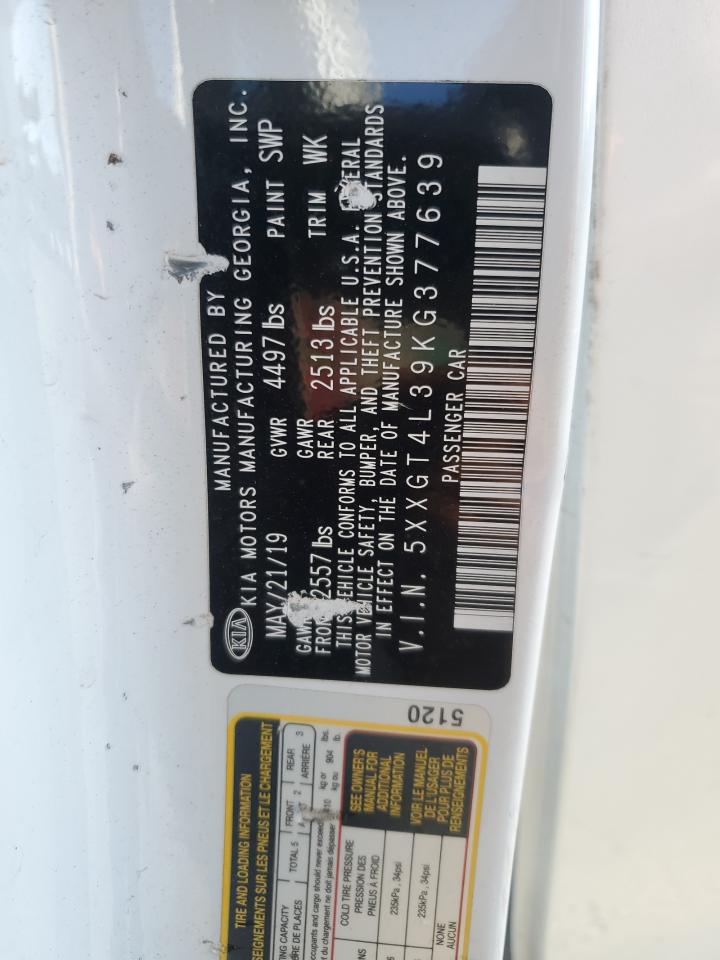 2019 Kia Optima Lx VIN: 5XXGT4L39KG377639 Lot: 67649735