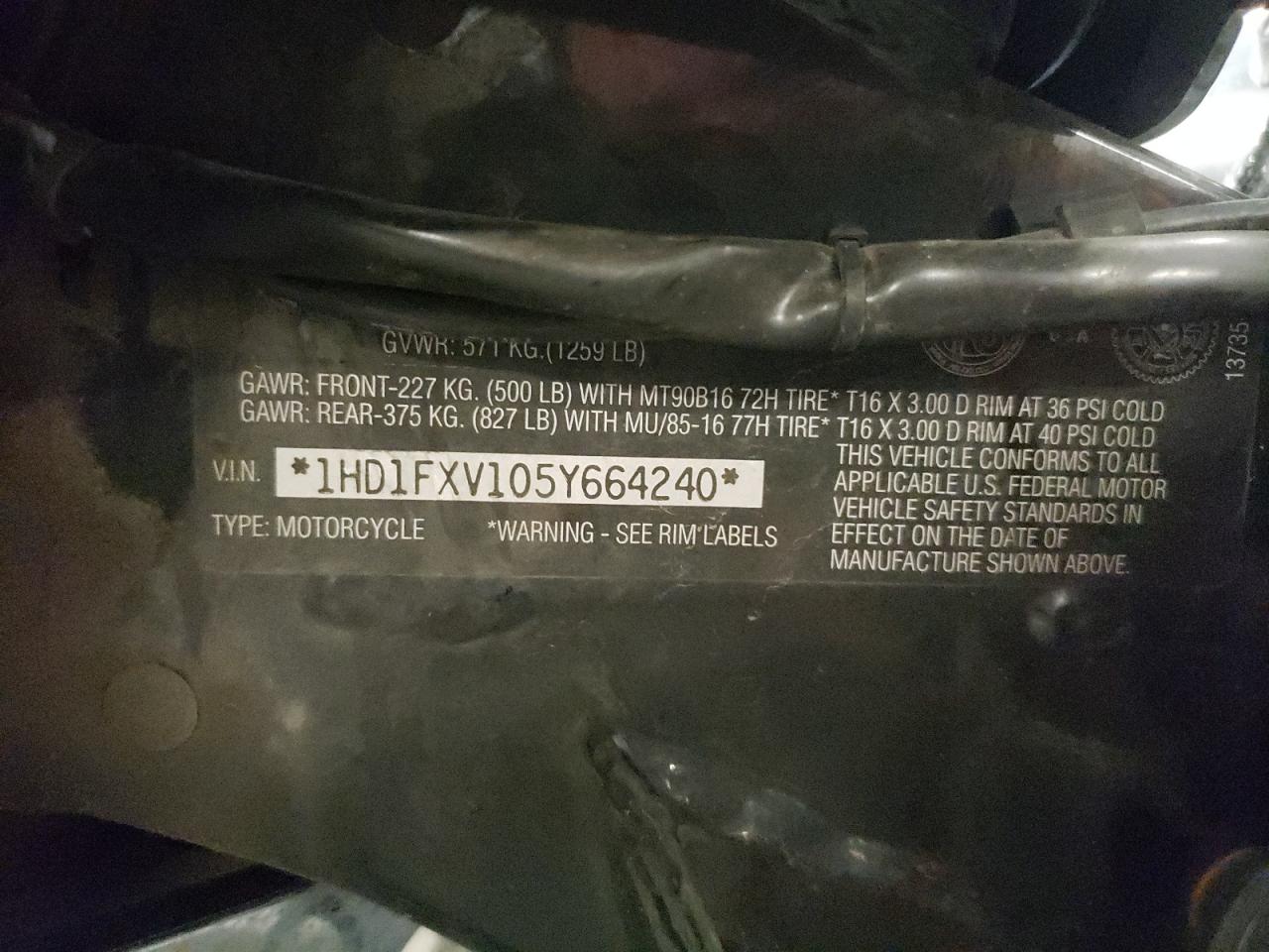 2005 Harley-Davidson Flhrs Road King VIN: 1HD1FXV105Y664240 Lot: 68100625