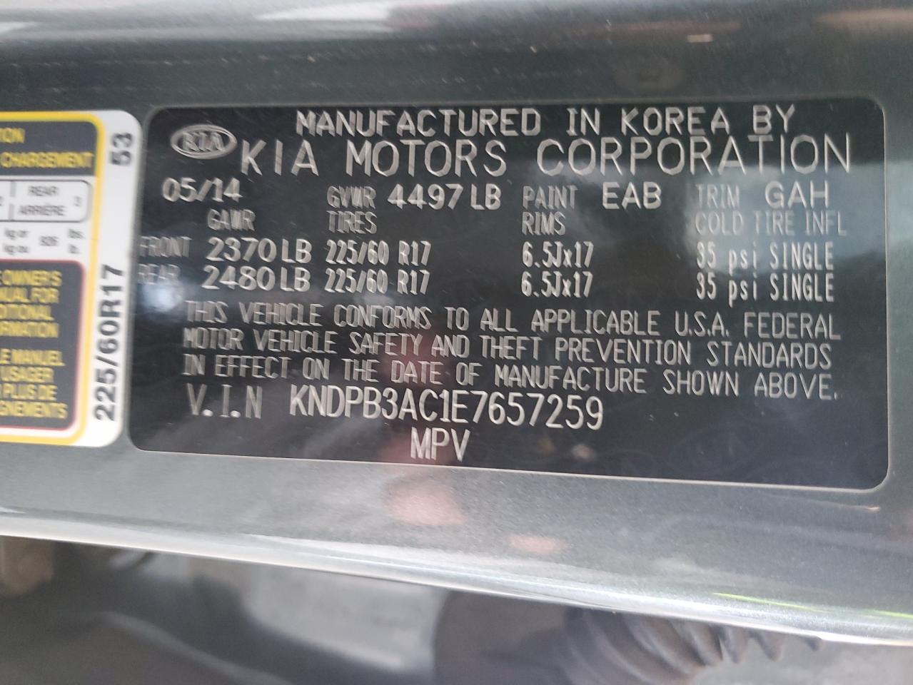 2014 Kia Sportage Base VIN: KNDPB3AC1E7657259 Lot: 90326985