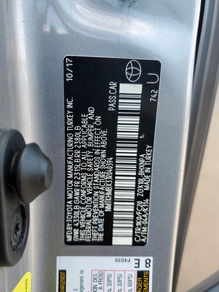 2018 Toyota C-Hr Xle VIN: NMTKHMBX3JR040394 Lot: 67944335