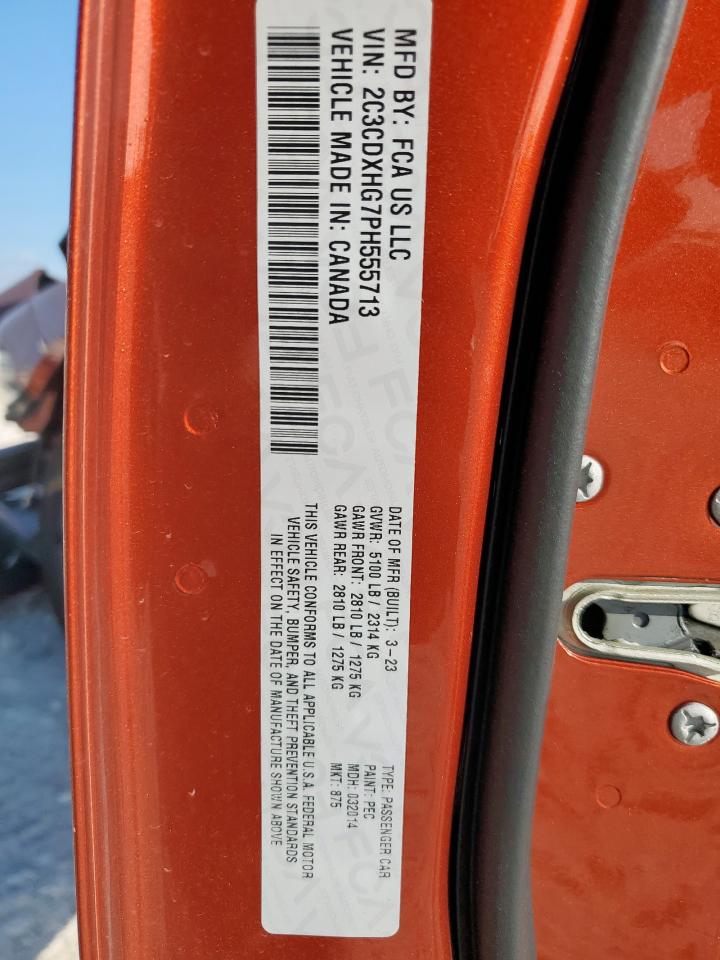 2023 Dodge Charger Gt VIN: 2C3CDXHG7PH555713 Lot: 68416965