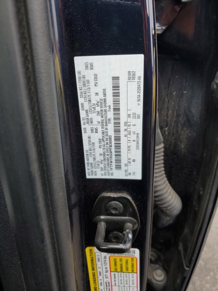 2023 Ford F150 Raptor VIN: 1FTFW1RG9PFB36083 Lot: 69956085