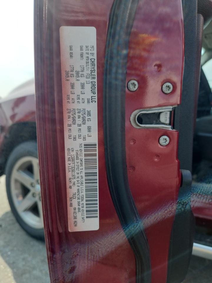 2013 Ram 1500 St VIN: 1C6RR7FT3DS611875 Lot: 67247075