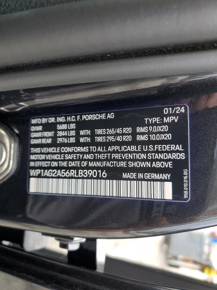 2024 Porsche Macan S VIN: WP1AG2A56RLB39016 Lot: 70560485
