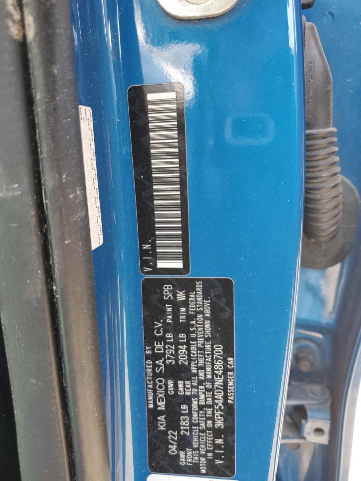 3KPF54AD7NE486700 2022 Kia Forte Gt Line