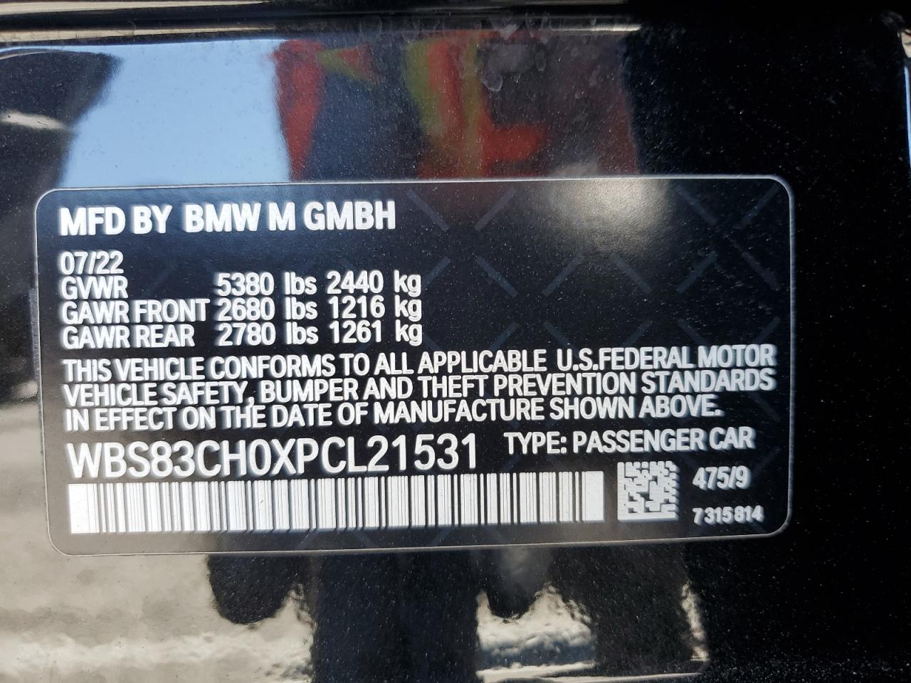 2023 BMW M5 VIN: WBS83CH0XPCL21531 Lot: 70207775