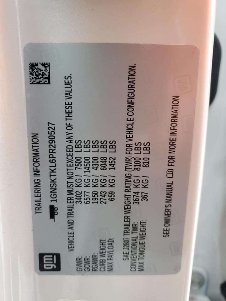 2023 Chevrolet Tahoe K1500 High Country VIN: 1GNSKTKL6PR290527 Lot: 69781355