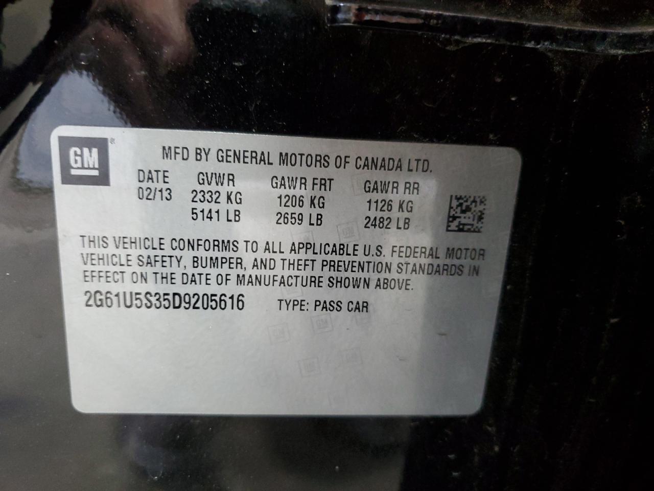 2013 Cadillac Xts Platinum VIN: 2G61U5S35D9205616 Lot: 69430045