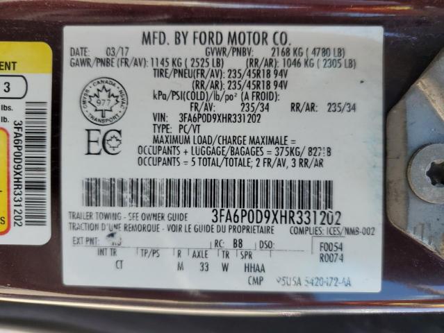 2017 FORD FUSION TITANIUM  